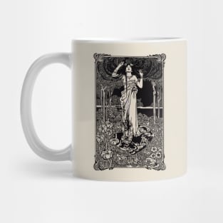 Art Nouveau Lady (black/cream) Mug